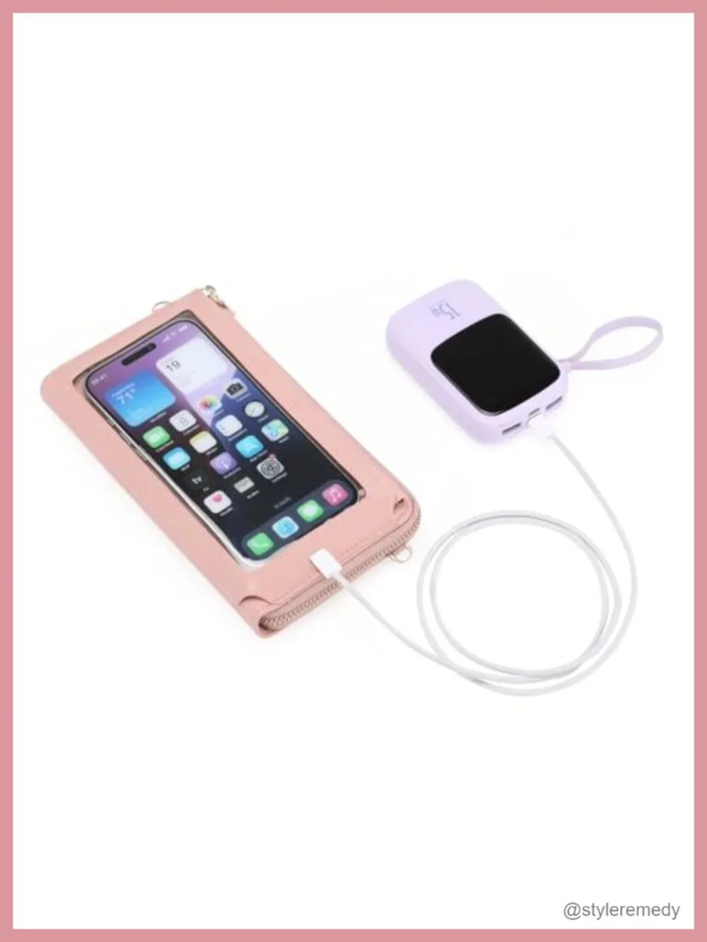 Faux Leather RFID Blocking Crossbody Phone Purse with Touch Screen Window